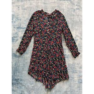 Trollied Dolly Floral Tie Neck Long Sleeve Dress Size 1X